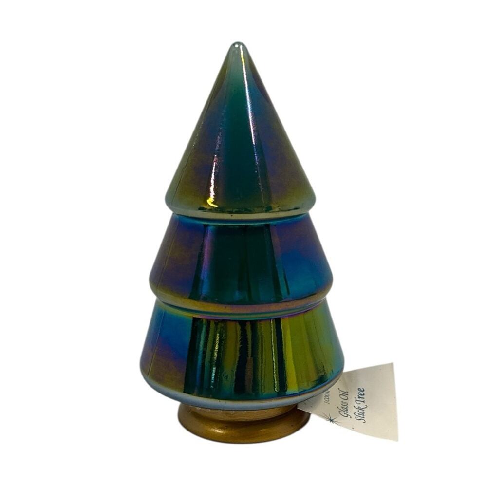 Iridescent Glass Oil Slick Tree Decor NEW
